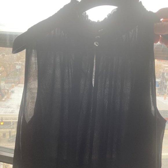 Vince Camuto Black Sleeveless High Neck Blouse - Picture 7 of 7